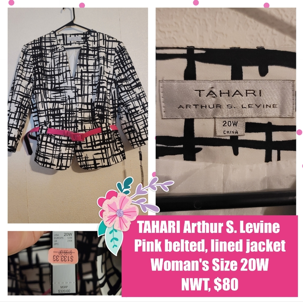 NWT: TAHARI Alfred S. Levine jacket, women's size 20W